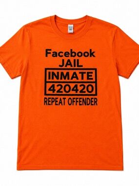 Orange "Facebook Jail Inmate" Graphic Tee